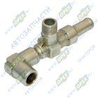 80-3513015 Фитинг (тройник) Т-образный; Рвнутр=М14х1,5/ Рнаруж=М16х1,5/ под шланг ф16 L=120 МТЗ РУП